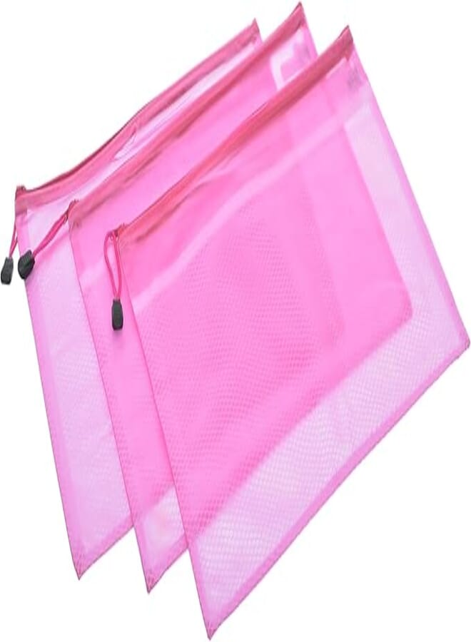 SONIX MS-1005-A4 Binder A4 Zippered Mesh Divider, 3-Pack